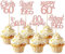 Xsstarmi 24 Pack Happy 60th Birthday Cupcake Toppers Sixty Straight Outta 1965 Cupcake Picks Cheers to 60 Lengend Since 1965 Cake Decorations for 60th Birthday Party Decorations Supplies Rose Gold