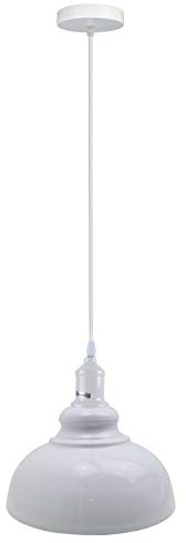LEDSone Vintage Curvy Dome White Pendant Light 95cm Adjustable