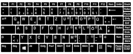 Tastatur Aufkleber Deutsch, Ersatz Laptop Aufkleber mit Schwarz Buchstaben für Standard Tastatur Tastaturaufkleber Notebook Layout Deutsch DE QWERTZ ÜÖÄ Schwarz Super Qualität