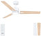 Newday Deckenventilatoren Weiß Holz, 122cm Deckenventilator mit Beleuchtung und Fernbedienung Leise, Ventilator Decke mit Lampe Dimmbar, DC Motor Reversibel für Schlafzimmer Wohnzimmer