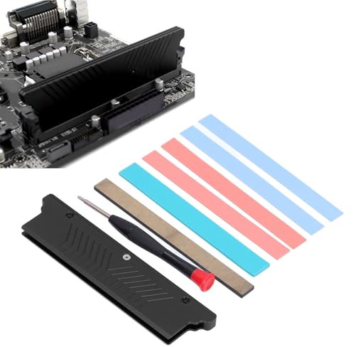 Set di raffreddamento RAM per memoria, dissipatore di calore in lega di alluminio a doppio lato per DDR1 DDR2 DDR3 DDR4 ECC (Nero)