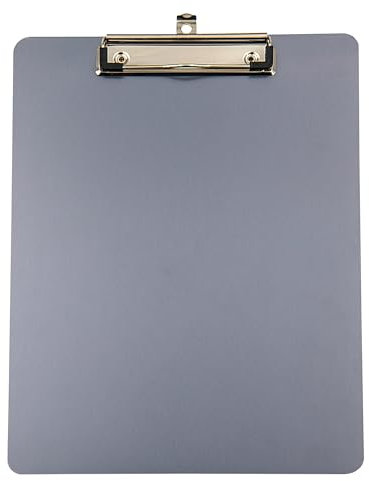 WEDO® Metall-Klemmbrett A4 aus eloxiertem Aluminium mit starker Klammer, abgerundeten Ecken und Öse zum Aufhängen, Farbe: Gunmetal