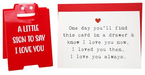 I Love You Sign - A Little Sign To Say I Love You and Card with Envelope, Love You Gifts, Valentine Desk Decor, Funny Desk Decor,Romantic Sign,Anniversary Wedding Gifts for Girlfriend Fiance Boyfriend