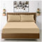 Mikrofaser-Spannbetttuch für Doppelbett, unifarben, Tiefe Tasche, 25 cm, schrumpffrei, farbecht und knitterfrei, maschinenwaschbar für Matratze (137 x 193 cm), Beige