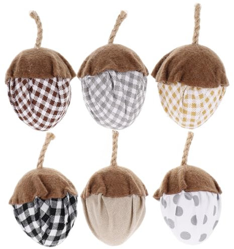 Abaodam 6stücke Teiliges Aus Stoff-maronen Ornamenten Für Weihnachtsbaum Rustikale Herbst Und Thanksgiving-Dekoration Für Gemütliche Wohnräume Und Festliche Anlässe