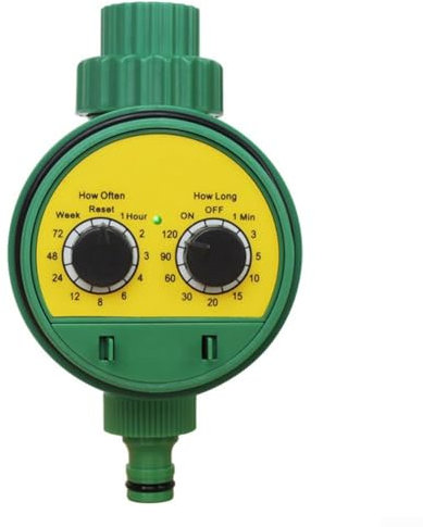 Zoegneer Temporizador inteligente de riego de jardín, temporizador de agua, temporizadores de agua digitales con fácil configuración, control de doble dial para sistema de goteo de aspersores de