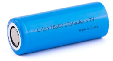 Batteria agli ioni di litio 18500, 3,6 V – 3,7 V (polo positivo piatto) (2250 mAh)
