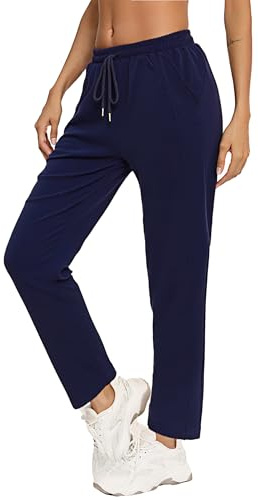 Aseniza Pantaloni Tuta Donna Pantaloni Sportivi in Cotone Pantalone Sportivo Joggers Pantaloni Sport con Tasche Coulisse Jogging Casual Palestra