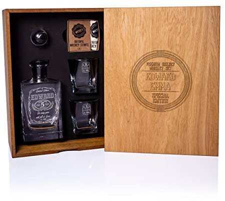 udelf Couples Anniversary Whiskey Set with Names and Date