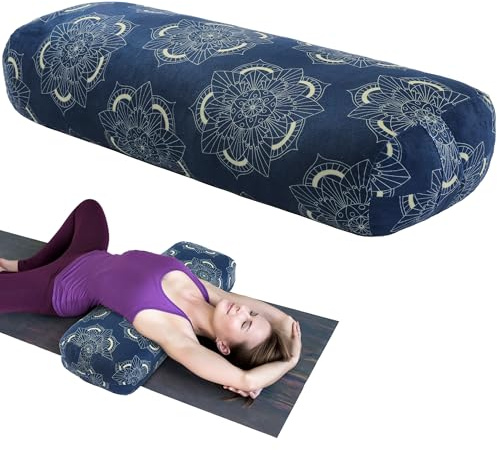 MABOZOO Yoga-Nackenrolle, rechteckig, Yoga-Nackenrolle für Restauration und Meditation, professionelles Meditationskissen mit Tragegriff