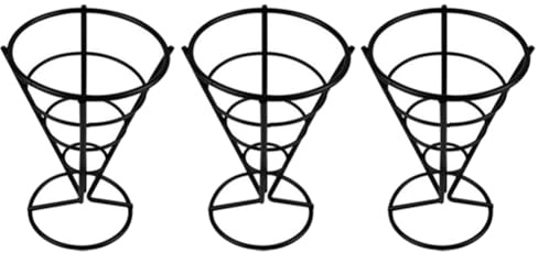 Bosiyrggrl Cone Tableware Bar Western Restaurant Cafe Fried Chicken Rack Snack Basket French Fries Rack Black
