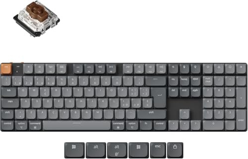 Keychron K5 Max Tastiera Meccanica Wireless – Layout Italiano QWERTY, Tripla Connessione (Bluetooth/2.4GHz/USB-C), Hot-Swappable, Compatibile con Mac/Windows/Linux - Switch Low-Profile Gateron Brown
