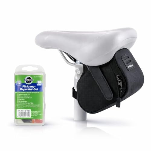 Mildqa Bolsa Sillín Bicicleta Impermeable con Kit de Reparación 19 Piezas para Bici MTB, Carretera y Urbana
