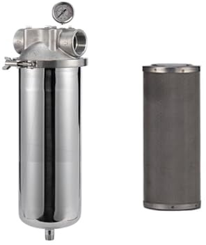 Boîtier de filtre de préfiltre Jumbo de 20x4.5 pouces, boîtier de filtre en acier inoxydable for cartouche filtrante, Port de vidange, filtre à sédiments d'eau(20Jumbo DN25 with SS)