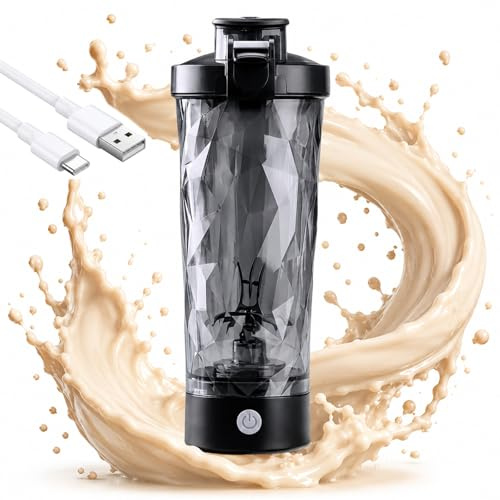 Elektrischer Protein Shaker, 700ml/24oz Shaker Proteinshake, Wiederaufladbarer Mixer, 7500 U/min Motor, Typ-C Schnellladung, Auslaufsicher & BPA-Frei, Berührungsloser Pop-Up Ausguss