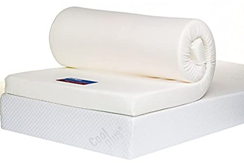 Bodymould Memory Foam Mattress Topper with Cover, 4 inch - UK Double