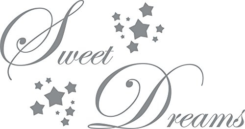 GRAZDesign Wandtattoo Schlafzimmer Sweet Dreams Wandaufkleber Sprüche Erwachsene - 57x30cm / 074 mittelgrau