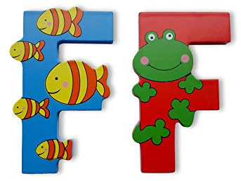 Vinsani® Wooden Jungle Animal Alphabet Letters Personalised Bedroom Wall Door Name (F)