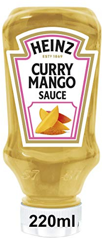 Heinz Curry Mango Sauce, Indian Style, Kopfsteherflasche, 4er Pack (4 x 220 ml)