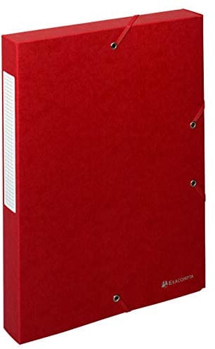 Exacompta 50815E Packung (mit 10 Archivboxen Scotten, mit Gummizugverschluß, hochwertig und nachhaltig, Rücken 40mm, 600g) rot, 10 Stück