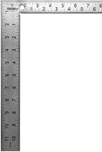 Johnson Level & Tool CS10 Professional Easy-Read Steel Carpenter Square, 8 x 12, Silver, 1 Square
