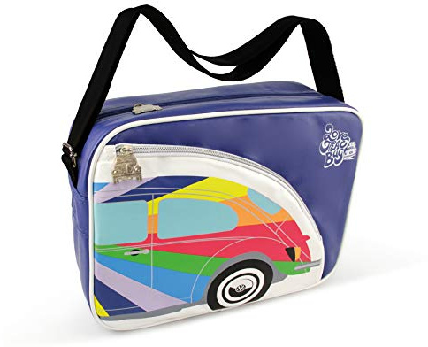 BRISA VW Collection - Stylishe & coole Volkswagen Retro/Vintage Schulter-Umhänge-Reise-Tasche VW Käfer Motiv (Kunstleder)