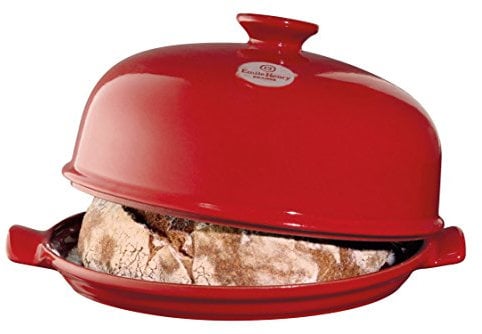 Emile Henry EH349108 Cloche a Pain Couleur Grand cru, Céramique, 34 cm x 34 cm x 16,5 cm Rouge