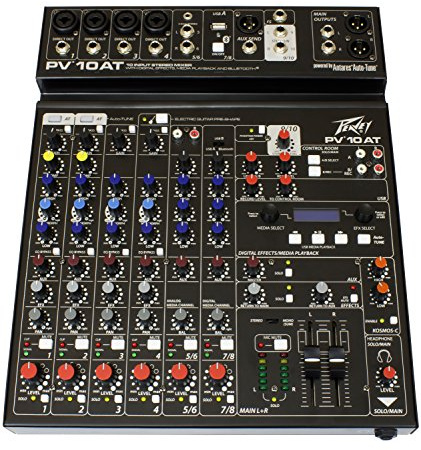 Peavey PV 10 AT 10 Channel Compact Mixer with Bluetooth and Antares Auto-Tune, Black, small (PV10AT)