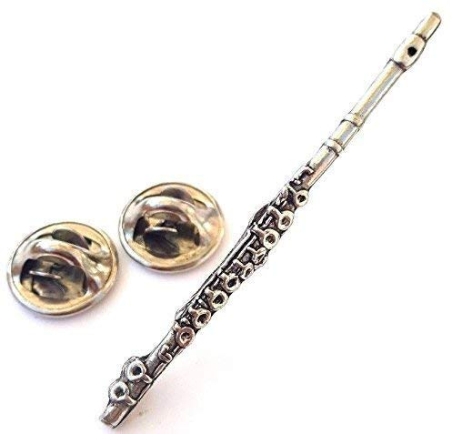 Emblems-Gifts Flute Handgefertigt in Massiver Zinn in GB Revers-anstecknadel + 59mm Knopf-Abzeichen + Geschenktüte