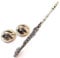 Emblems-Gifts Flute Handgefertigt in Massiver Zinn in GB Revers-anstecknadel + 59mm Knopf-Abzeichen + Geschenktüte