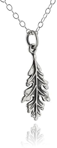 FashionJunkie4Life Collier avec pendentif en forme de feuille en argent sterling, cha�ne de 45,7 cm, feuilles d'arbre d'automne