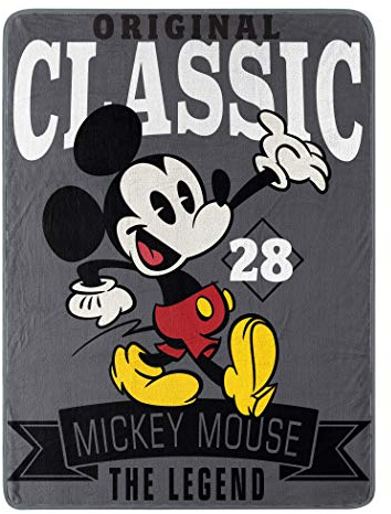 Disney Mickey Mouse A Classic Micro Raschel Überwurfdecke, Polyester, Mehrfarbig/Sortiert, 46 x 60