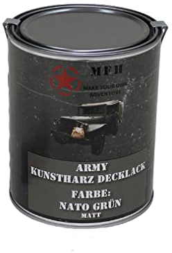 Army Kunstharz Decklack Nato Grün MATT Bundeswehr Militärfahrzeuge Oliv #32292