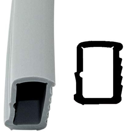 SN-TEC Universal Stahlzargendichtung, Türdichtung SNZ 1110, Breite: 10mm, Höhe: 16mm zum einstecken, Farbauswahl: Weiß/Grau (30 Meter, Grau)