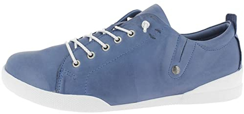 Andrea Conti Damen Slipper Halbschuh bequem sportlich Stretcheinsatz 0345724, Größe:38 EU, Farbe:Blau