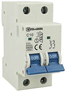 Interruttore Magnetotermico Automatico, 2P Bipolare 220V 6kA, Salvavita Stotz, MCB 2P C10 10A
