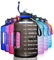 ETDW Grande bouteille d'eau de 3,78 l avec paille sans BPA - 3,78 l - Réutilisable - Avec affichage du temps - Grande bouteille de sport avec poignée solide - Pour le sport, le fitness, l'air libre,