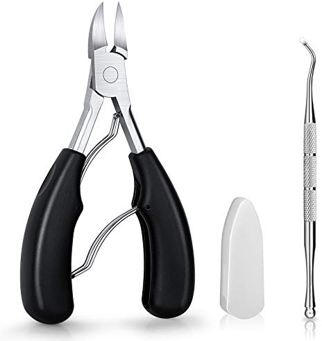 Toenail Clippers, Medical Grade Toe Nail Trimmer, Nail Clippers for Thick Nails or Ingrown Toenail Tool, Stainless Steel Sharp Pedicure Toe Nail Clippers Adult. (Black)