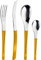 Pintinox - Série Movie - Lot de 24 couverts en acier inoxydable sans nickel, avec poignée. Couleur : orange