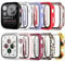 JZK Custodia per Apple Watch con pellicola protettiva in vetro temperato per Apple Watch serie 42 mm 3/2/1, per iWatch 42 mm