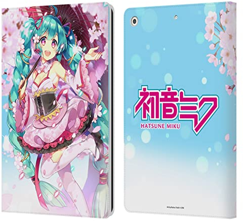 Head Case Designs Offizielle Hatsune Miku Sakura Grafiken Leder-Wallet-Hülle Kompatibel mit Apple iPad 10.2 2019/2020/2021