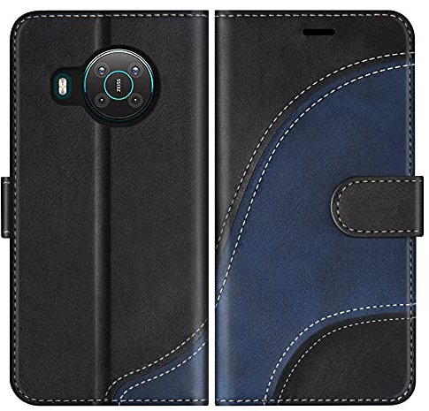 BoxTii Funda para Nokia X20 / Nokia X10, Funda de PU Cuero para Nokia X20 / Nokia X10, Magnético Carcasa Libro con Ranuras para Tarjetas, Negro