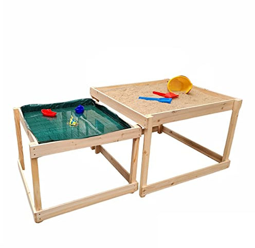 TikTakToo Matschküche/Matschtisch/Outdoorküche aus Holz/Pflanztisch für Kinder/Basteltisch für draußen