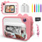 Ukuu KinderKamera DigitalKamera 2,4 Zoll 1080P Sofortbildkamera mit 3 Rollen Druckpapier und 5 Farben Pinselstift Geschenk für Kinder Bildschirm Videokamera Schwarzweiß Fotokamera mit 32GB SD Karte