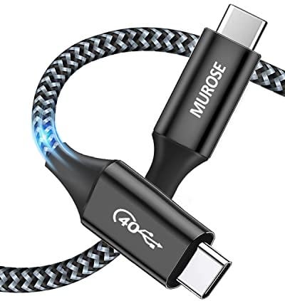 Thunderbolt 4 Cable,USB 4/Thunderbolt 4 Cable 5FT(about 1.5M) with 100W PD, 40Gb data transmission and 8K video transmission functions, Compatible with MacBook, iPad Pro 2020, etc.…