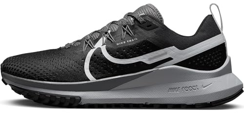 NIKE Women's React Pegasus Trail Running Shoe, Black/Aura-Dark Grey-Wolf Grey, 3 UK