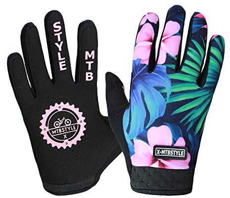 XMTBSTYLE – Herren-Fahrradhandschuhe – Fahrradbekleidung – Herren-MTB-Handschuhe – Mountainbike-Handschuhe – Taktische Handschuhe – Enduro-Handschuhe – Herren – Damen-Fahrradhandschuhe (Flores, L)