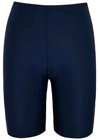 Blingko Maillot Bain Short Long Femme 1pc Grande Taille,Legging de Bain Femme Short de Bain Long Femme Plage Shorty d'été Bas de Bain de Sport Taille Haute Pantalon Natation Surf Plage Q5*Marine XL