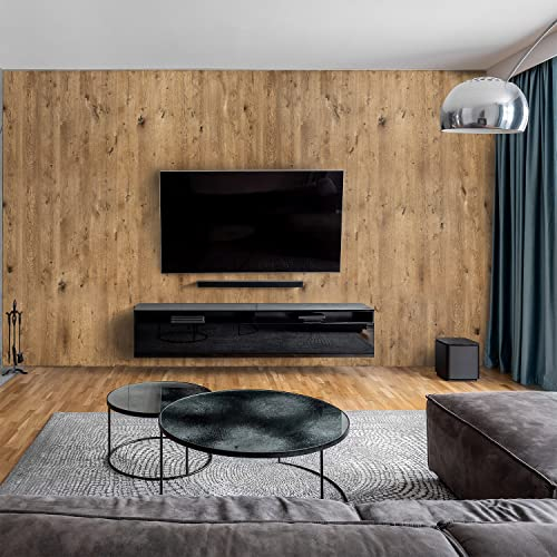 dedeco Wohnzimmerrückwand TV-Wand Wandpaneel Wohnrückwand Rückwand Tapetenersatz, Motiv: Holz V5, 250 x 100 cm, wasserfest, robust, als Wandverkleidung aus Acrylglas 3D, Glasoptik