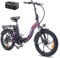 Fafrees Electric Bike, 20 Folding Electric Bikes for Adults, 36V 18Ah/648Wh Removable Battery Ebike 120-150KM Mileage Pedal Assist MTB, 3.0 Fat Tire Electric Bike for Man Women, F20 Pro Purple